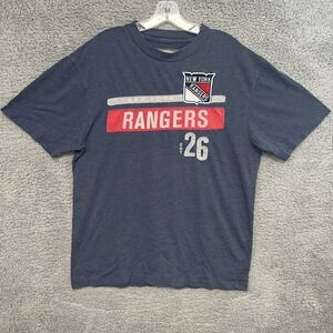 New York Rangers T Shirt Men Sz L Blue Embroider Tee Est '26 Causeway Collection